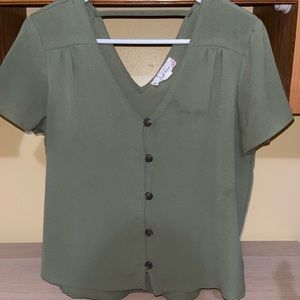 Cropped green blouse SZ M